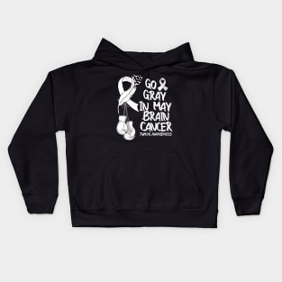 Go Gray In May Brain Tumor Cancer Awareness Day Grey Kids Hoodie